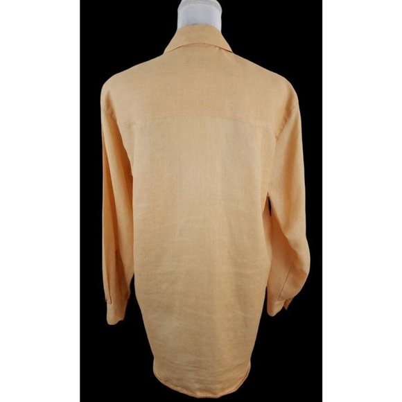 Liz Claiborne ~Woman Size S~ Yellow 100% Linen Shirt Blouse Boho/Beach Tunic. - Picture 14 of 16